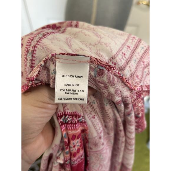 Altar’d state Red Pink Boho Kimono Size Small Medium Paisley Floral Cover Up - Picture 6 of 6